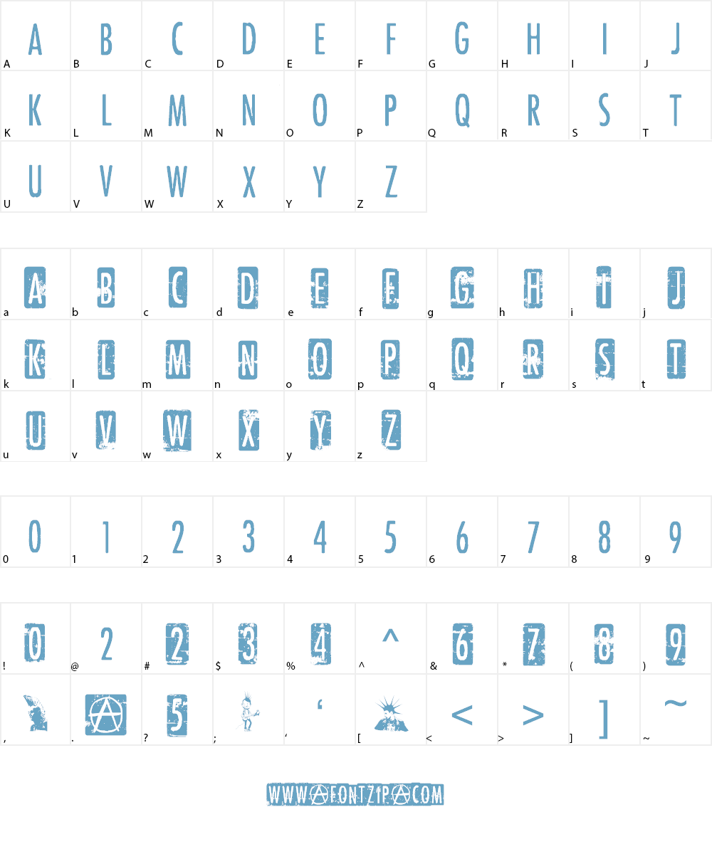 PunkRockShow Font Character
